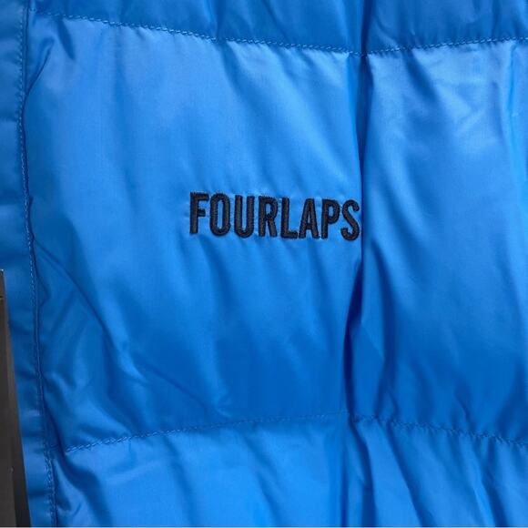 Reversible Polar Quilted Sherpa Jacket Navy Cornflower - Picture 6 of 15